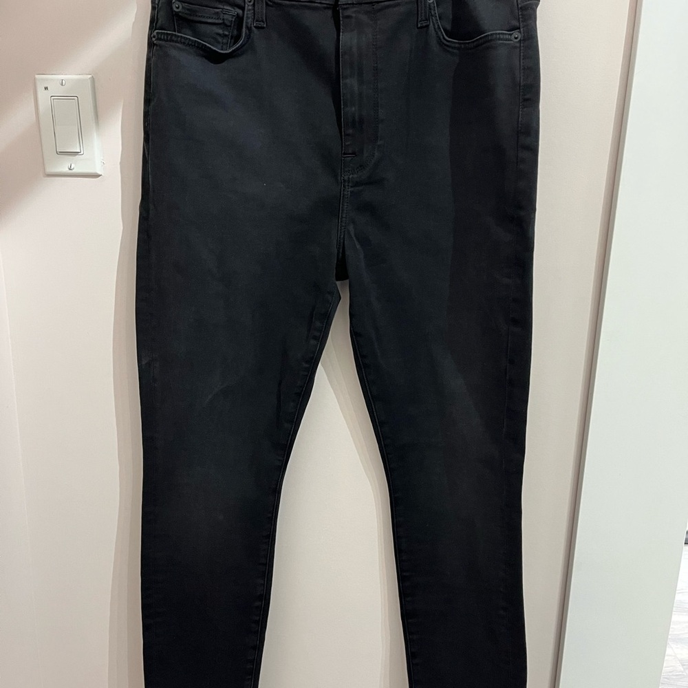 7 For All Mankind Black High Waist Super Skinny, Slim Illusion Jeans